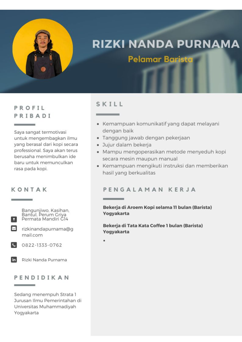 contoh daftar riwayat hidup mahasiswa